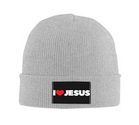 Gorro De Punto Yo Amo A Jesús Beanie Hat Slouchy Skull Cap Clásico Gorro De Invierno para Senderismo Invierno Bicicleta