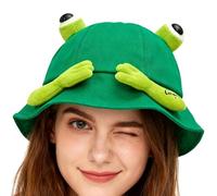 Gorro de rana | Lindo Dibujos Animados Divertidos Artículos de Ropa Cálida | Sombrero de cubo de ala ancha | Para uso diario en interiores y exteriores Picnics Senderismo Fiestas Cumpleaños Vacaciones