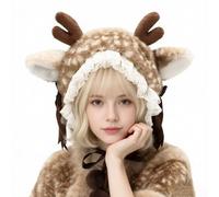 Gorro de Reno Navideño Diadema Térmica Cortavientos | Gorro Festivo con Astas de Reno Para mujeres y niñas esquí excursión viaje ciclismo senderismo