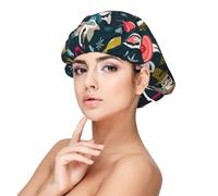 Gorro de satén reversible de doble capa para dormir, cascanueces, ballet, Navidad, baile, gorro para trenza, cabello rizado, gorro de satén, Negro -, talla única
