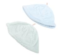 Gorro de Sauna de Lana Coral para Hombre y Mujer, Gorro de Secado de Toalla para el Cabello Elástico Altamente Absorbente, Gorro de Ducha para Baño, 2 uds.