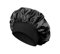 Gorro de seda for el cuidado del cabello, gorro satén for pelo noche, for dormir sólido for mujer, for sueño, for, Unisex Para Inicio(Black)