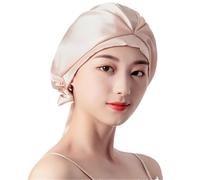 Gorro De Seda Gorro de dormir seda Mulberry 16MM, gorro ducha 1 capa, for el hogar, Protector capó for cuidado del cabello(Nude)
