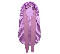 Gorro De Seda Gorro Extra grande de pelo largo seda con banda elástica satén for el, cómoda funda for la cabeza, gorro for dormir durante noche for y ducha(Purple)