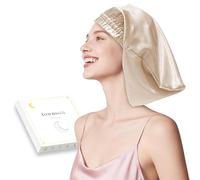 Gorro de seda para dormir, 100% seda de morera 22 mommes, lujoso, transpirable, ajuste seguro durante la noche, ideal para pelo corto y mediano