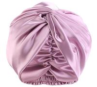 Gorro de seda para dormir para mujer, gorro de satén para dormir, envoltura de pelo ajustable para la noche, estilo torcido, doble capa para cabello Natural rizado