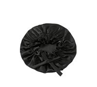 Gorro de seda para dormir, Women's Silk Sleeping Bonnet 2 Pcs Multicolor Double Layer Mulberry(Black)