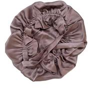 Gorro de seda para dormir, Women's Silk Sleeping Bonnet 2 Pcs Multicolor Double Layer Mulberry(Cameo brown)