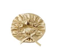 Gorro de seda para dormir, Women's Silk Sleeping Bonnet 2 Pcs Multicolor Double Layer Mulberry(Gold)