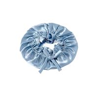 Gorro de seda para dormir, Women's Silk Sleeping Bonnet 2 Pcs Multicolor Double Layer Mulberry(Lake blue)