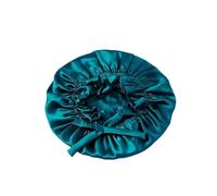 Gorro de seda para dormir, Women's Silk Sleeping Bonnet 2 Pcs Multicolor Double Layer Mulberry(Peacock Blue)