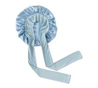 Gorro De Seda Para El Pelo Gorro for dormir de seda auténtica for mujer, gorro grande for con banda elástica ancha for atar, for el cuidado del cabello trenzado y rizado Para Mujeres(Blue)