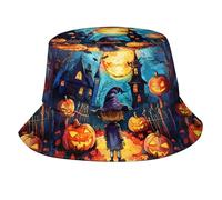 Gorro De Sol Bruja Y Calabaza De Halloween 4 Unisex Sombrero para El Sol Protección UV Gorra De Playa para Surf Golf Mujer