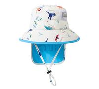 Gorro de Sol para bebé Gorro de Playa de ala Ancha con Correa para la Barbilla UPF50 Gorra con Solapa de Dinosaurio para niños Niños Niñas 12-24 Meses