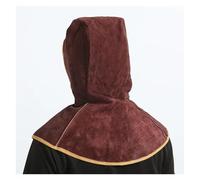 Gorro de soldadura cuero vaca, gorro con chal, máscara protectora, capucha, casco, for soldador, eléctrica(Chocolate)