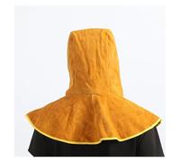 Gorro de soldadura cuero vaca, gorro con chal, máscara protectora, capucha, casco, for soldador, eléctrica(Yellow)