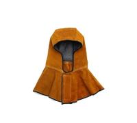 Gorro de soldadura piel vaca, chal for la cabeza, máscara protectora, capucha cuero, for eléctrica soldador Ropa Taller Soldadura
