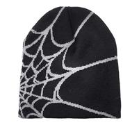 Gorro de Tela de Araña - Informal, Suelto, Cálido, Hip-Hop - Para Hombres y Mujeres - Negro, Talla Única-M