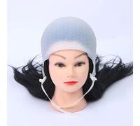 Gorro de Tinte Sombrero Silicone Hair Coloring Cap Hook Needle Professional Color Dye Highlighting Reusable Sets Frosting Dyeing Hats Barber Hair Salon. Dye Hair Coloring Cap (Color : White)