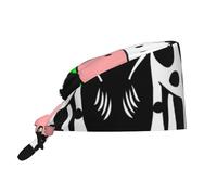 Gorro de trabajo de limpieza con estampado de conejos, turbante con banda para el sudor, cómoda cubierta estética para la cabeza, Linda vaca pequeña, Talla única