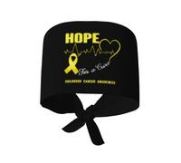 Gorro De Trabajo Esperanza para La Sanación: Concientización sobre El Cáncer Infantil Unisex Gorro De Protección con Lazos Turbante para Chef Pelo Largo Peluquería