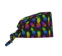 Gorro De Trabajo Unisex, Piña Degradada Cubren Cabeza con Banda, Reutilizable Head Caps para Trabajador Café