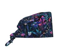 Gorro De Trabajo Unisex, Plantas Nocturnas Tapa Antipolvo Cómodo, con Banda Head Caps para Café Trabajador