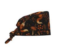 Gorro De Trabajo Unisex, Zorro Y Seta En Otoño Cubren Cabeza Cómodo, Reutilizable Head Caps para Chef Hombre