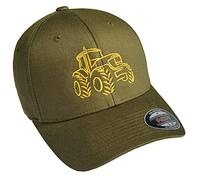 Gorro de tractor para hombres y mujeres | Gorra Trecker para hombre y mujer | Ropa de trabajo de agricultor | Gorra de agricultor, Sombrilla Curva - Verde (S-M), M