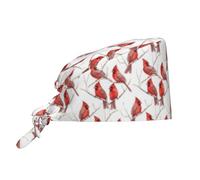 Gorro De Turbante Unisex, Cardenales del Norte Retro Gorrso Cocina Reutilizable, con Banda Cleaning Working Caps para Chef Adulto