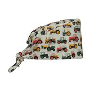 Gorro De Turbante Unisex, Impresión De Tractor A Color Gorrso Cocina con Banda, Profesional Head Caps para Adulto Trabajador