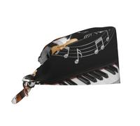 Gorro De Turbante Unisex, Piano Y Guitarra Tapa Antipolvo Suave, con Banda Head Caps para Trabajador Adulto