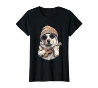 Gorro de Ukelele Great Pyrenees Y2K Aesthetic Camiseta gráfica económica, Mujer, Negro, XS