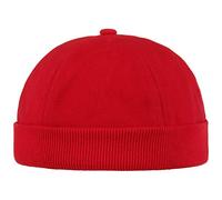 Gorro Docker de Algodón de Hombre | Gorros de algodón 100%| Docker de Talla única (54-61 cm) | con Cierre | Gorros portuarios de Rojo| para Llevar Durante Todo el año