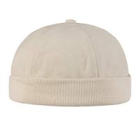 Gorro Docker de Algodón de Hombre | Gorros de algodón 100%| Docker de Talla única (54-61 cm) | con Cierre | Gorros portuarios de Beige| para Llevar Durante Todo el año