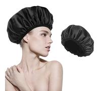 Gorro Ducha Mujer, Shower Cap Reutilizables, Gorro de Baño Elástico con Doble Cape, Accesorios Prácticos de Baño para el Pelo de Patrón de Puntos para Hogar, Viajes, Hotel, Spa, Cocina