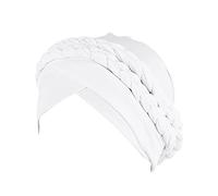 Gorro étnico cruzado para la cabeza, turbante, gorro preatado, gorro de punta, blanco, Talla única