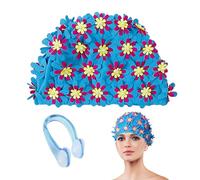 Gorro Floral Vintage con Clip Nariz, Accesorios Nadar Mujer