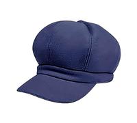 Gorro genérico morado pompón señoras sombrero otoño e invierno cálido lana boina pintor cúpula moda sombrero visera plana niño, azul marino, Talla única