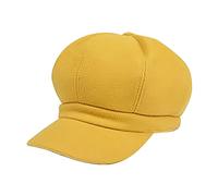 Gorro genérico morado pompón señoras sombrero otoño e invierno cálido lana boina pintor cúpula moda sombrero visera plana niño, b, Talla única