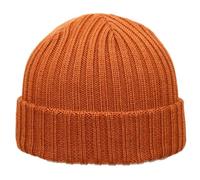 Gorro gorro de pura lana Milano | Esencial y hecho para durar | Unisex | Made in Italy, naranja., 59-62