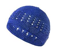 Gorro hecho a mano para mujer, cuello de punto ligero, vintage, estampado floral, gorra de calavera holgada, multicolor, sombreros musulmanes, gorro de oración portátil, gorro de ganchillo tradicional