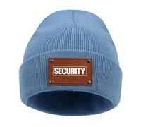 Gorro Hombre Invierno Sec.URI-TY, Beanies Invierno Cálido con Estampación, Gorra Unisex Adulto de Punto con Dobladillo, Cráneo(Skyblue,M)