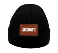 Gorro Hombre Invierno SEC.URI-TY, Beanies Invierno Cálido con Estampación, Gorra Unisex Adulto de Punto con Dobladillo, Calentar(Black,M)