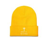 Gorro Hombre Jesús Es Mi Salvador Crucifixión Cruz Cristiana Gorro Unisex Transpirable Gorros para Mujer Hombre Correr