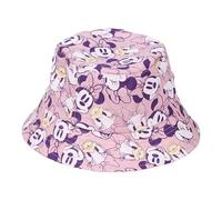 Gorro Infantil de Pescador de Minnie Mouse - Color Rosa - Medida de 52 cm - Gorro para Niña - Elaborado con 100% Algodón - Estampado de Minnie y Daisy - Producto Original Diseñado en España