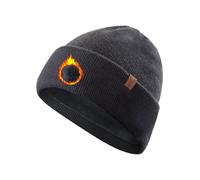 Gorro Invierno Hombre de Lana Merino: Clásico Gorras de Punto con Dobladillo para Hombre y Mujer, Forrado Suave y Cálido Ideal para Moda Correr Senderismo Esquí Deportes al Aire Libre - Gris Oscuro