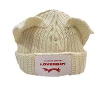 Gorro Kpop Stray for niños, gorro con orejas de gato, gorro Hyunjin Felix Bangchan, gorros tejidos, gorros SKZ/926 (Color : Cat Ear Beanie Hatbeige, Size : Medium)