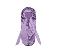 Gorro largo de satén suave y sedoso for cabello Natural y rizado, gorro de pelo de tamaño Extra grande con lazo for un sueño nocturno cómodo(Light Purple)