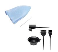 Gorro Mechas Silicone Hair Coloring Cap Hook Needle Color Dye Highlighting Reusable Sets Frosting Dyeing Hats Barber Hair Salon.(Hat with 4pcs set)